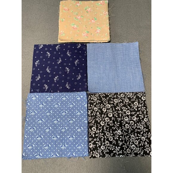 Vintage 150 Precut Floral & Gingham 5 inch Squares Fabric Bundle #2 - Picture 1 of 11